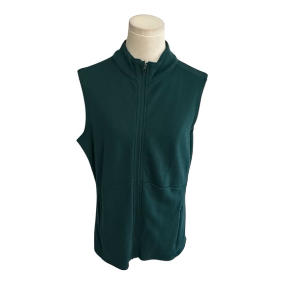 IBEX Green Full Zip Merino Wool Shak Vest Size L Warm Pockets Jacket Fall Winter - Picture 2 of 6